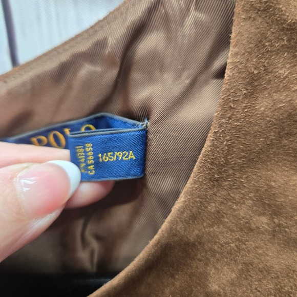 Polo Ralph Lauren Suede Dress Brown Sleeveless Knee Length Fit Flare Women Sz 6 - Picture 3 of 13